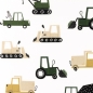 Preview: Baumwolle "Baustellen Trucks" - Grün